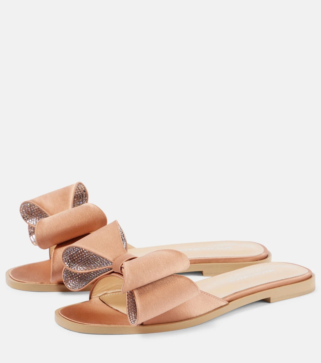 Mach & Mach - Le Cadeau Double Bow satin slides
