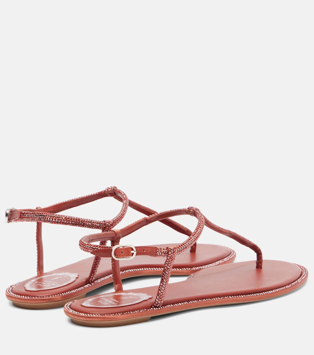 Rene Caovilla - Diana embellished satin thong sandals