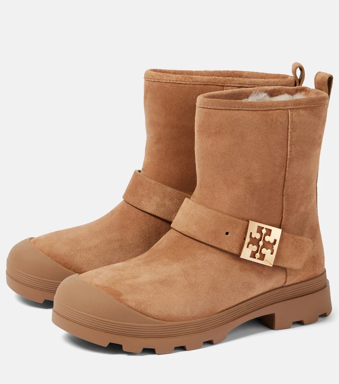 Tory Burch - Mellow shearling-lined suede platform ankle boots