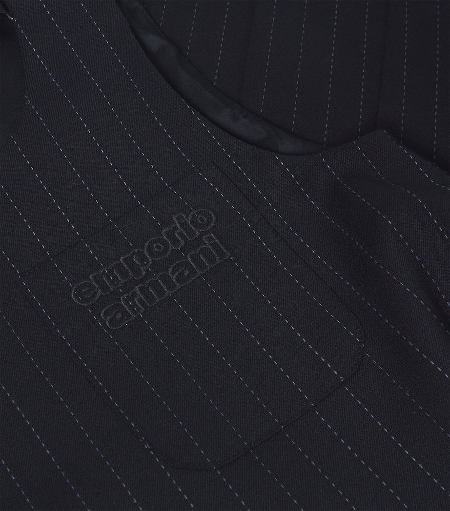 Emporio Armani Kids Blue Pinstripe Pinafore Dress (4-14 Years)