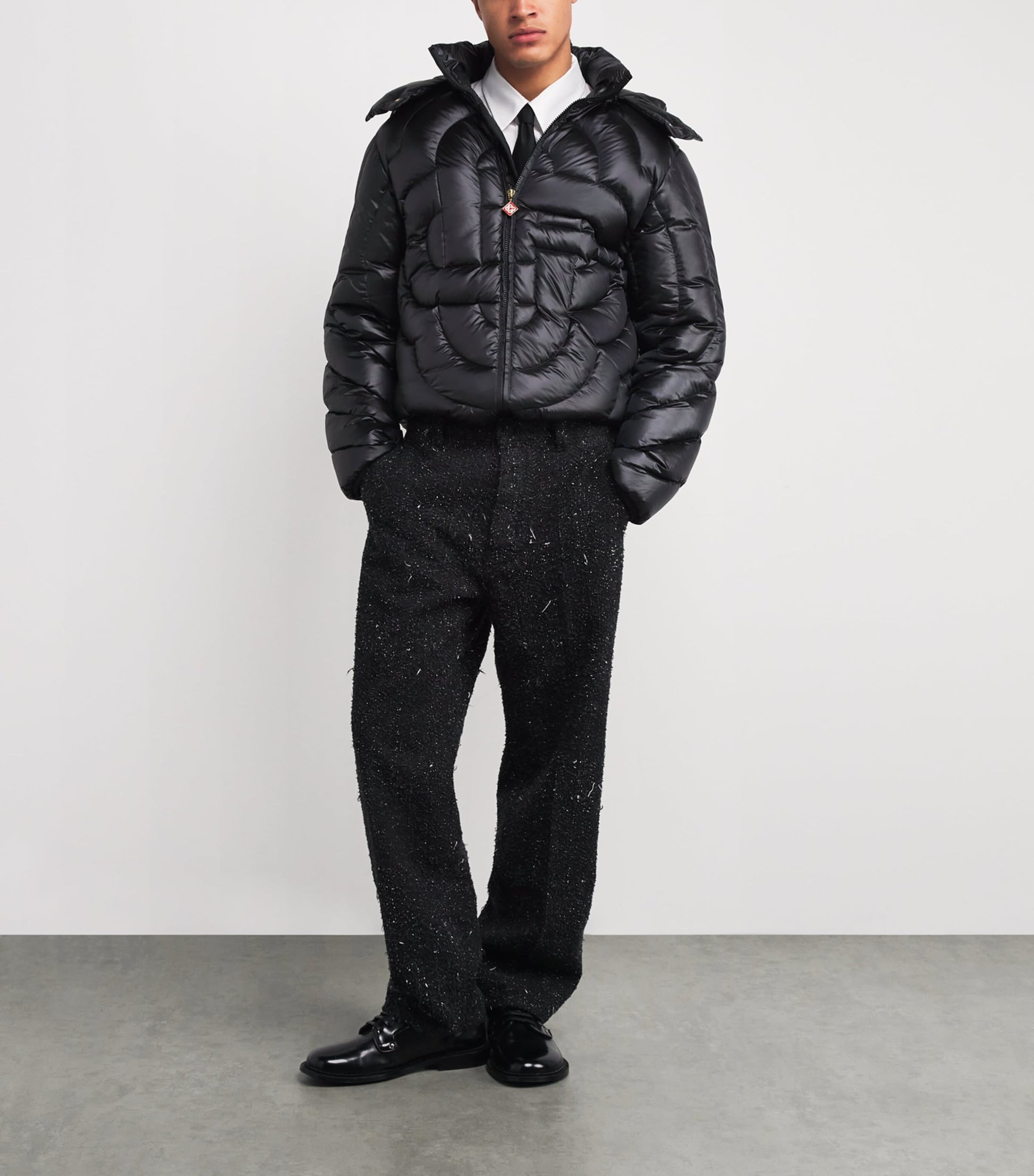 Casablanca Black Down Monogram Puffer Jacket