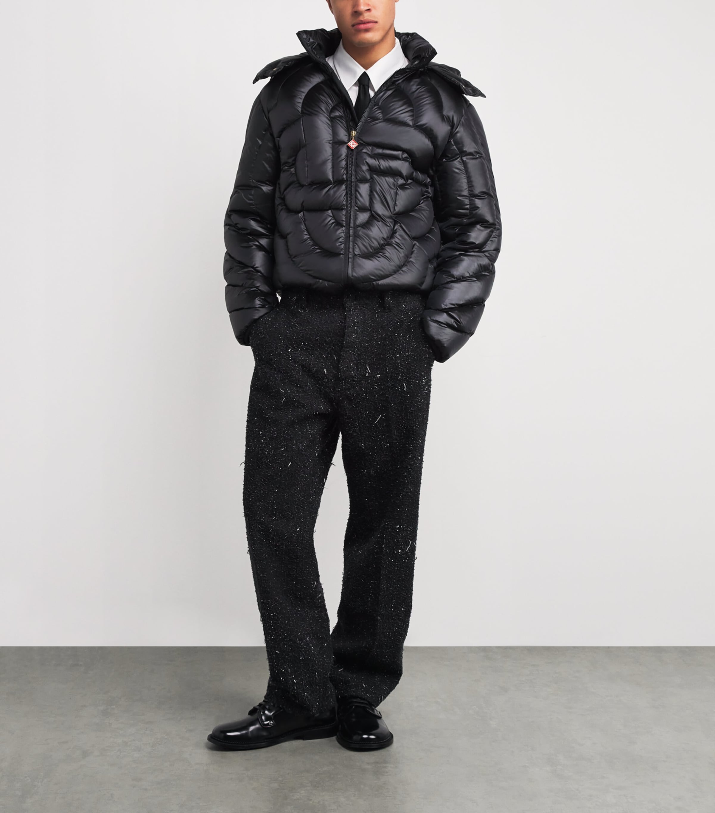 Casablanca Black Down Monogram Puffer Jacket