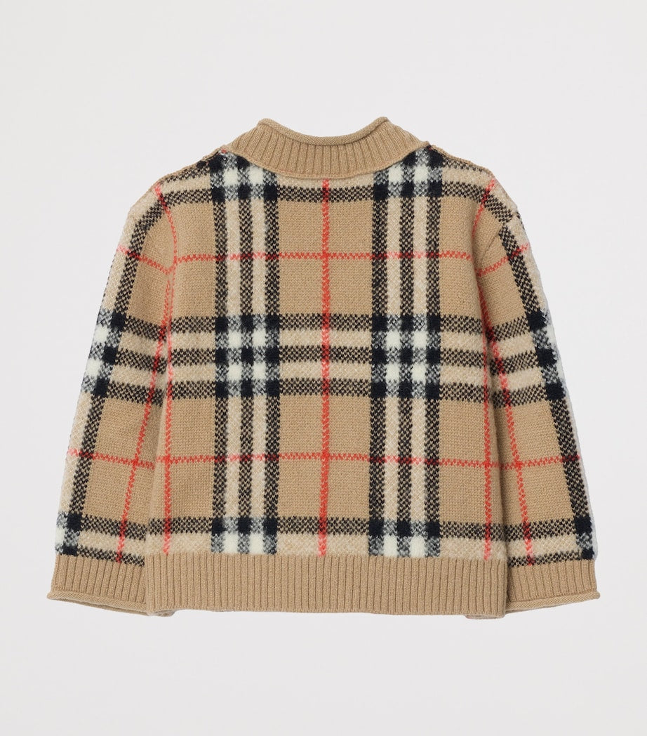 Burberry Kids Wool-Cashmere Check Cardigan