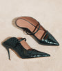 Malone Souliers Green Croc-Embossed Leather Maureen Heeled Mules 70