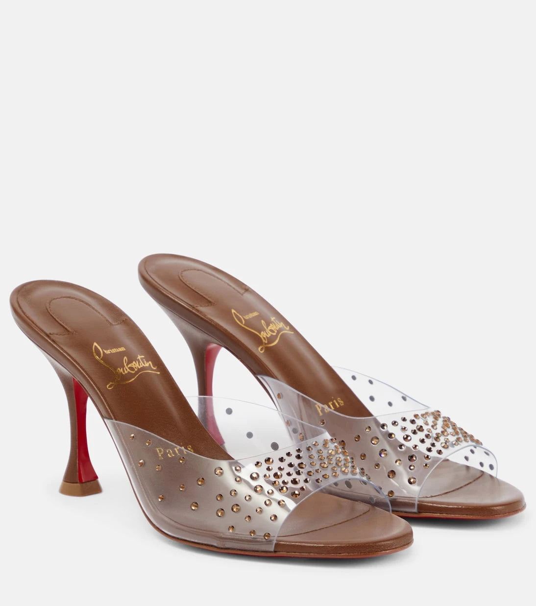 Christian Louboutin - حذاء ميول Nudes Degramule مزين بالترتر