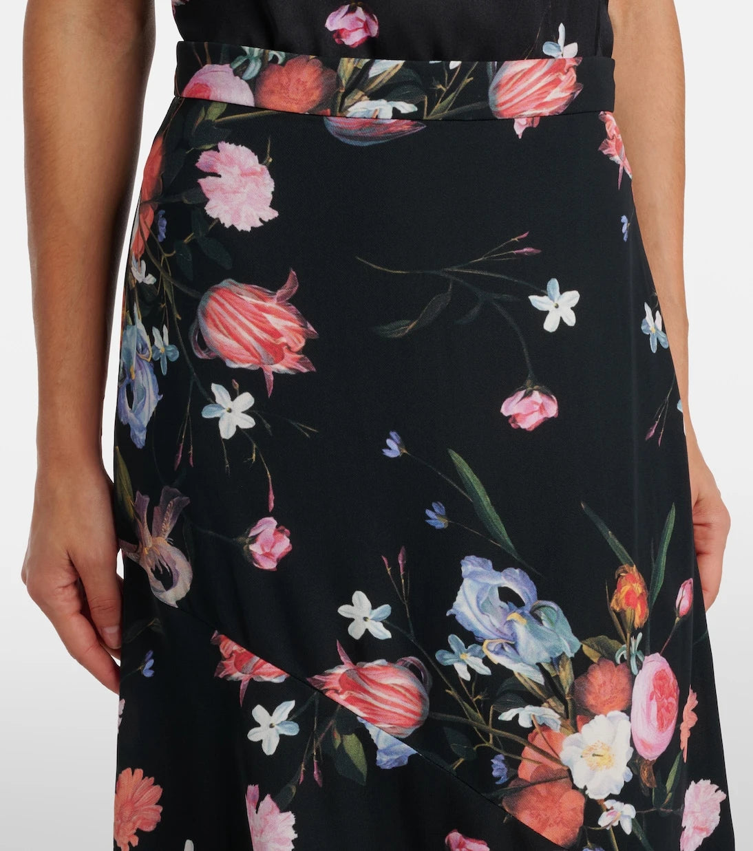 Erdem - Floral crêpe midi skirt