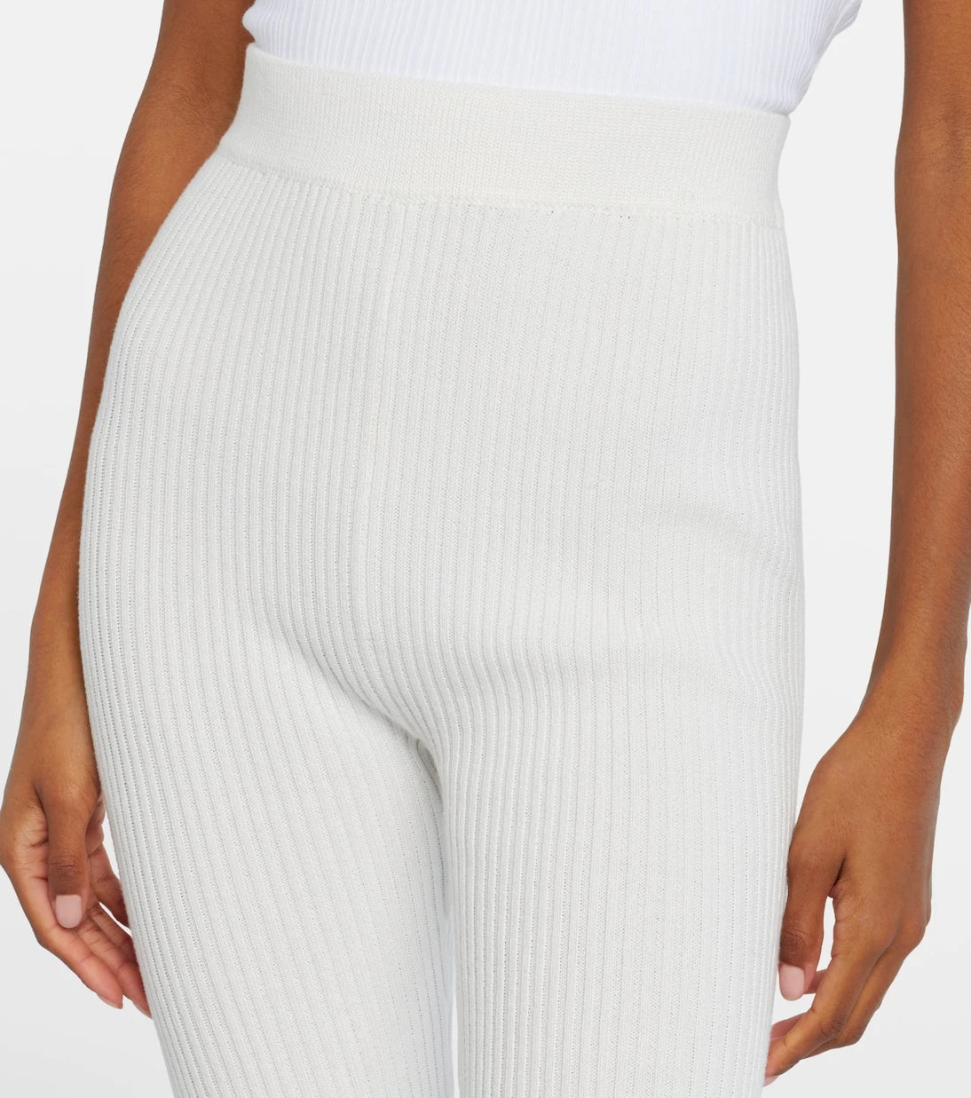 Ganni - Crochet-trimmed ribbed cotton-blend capri pants