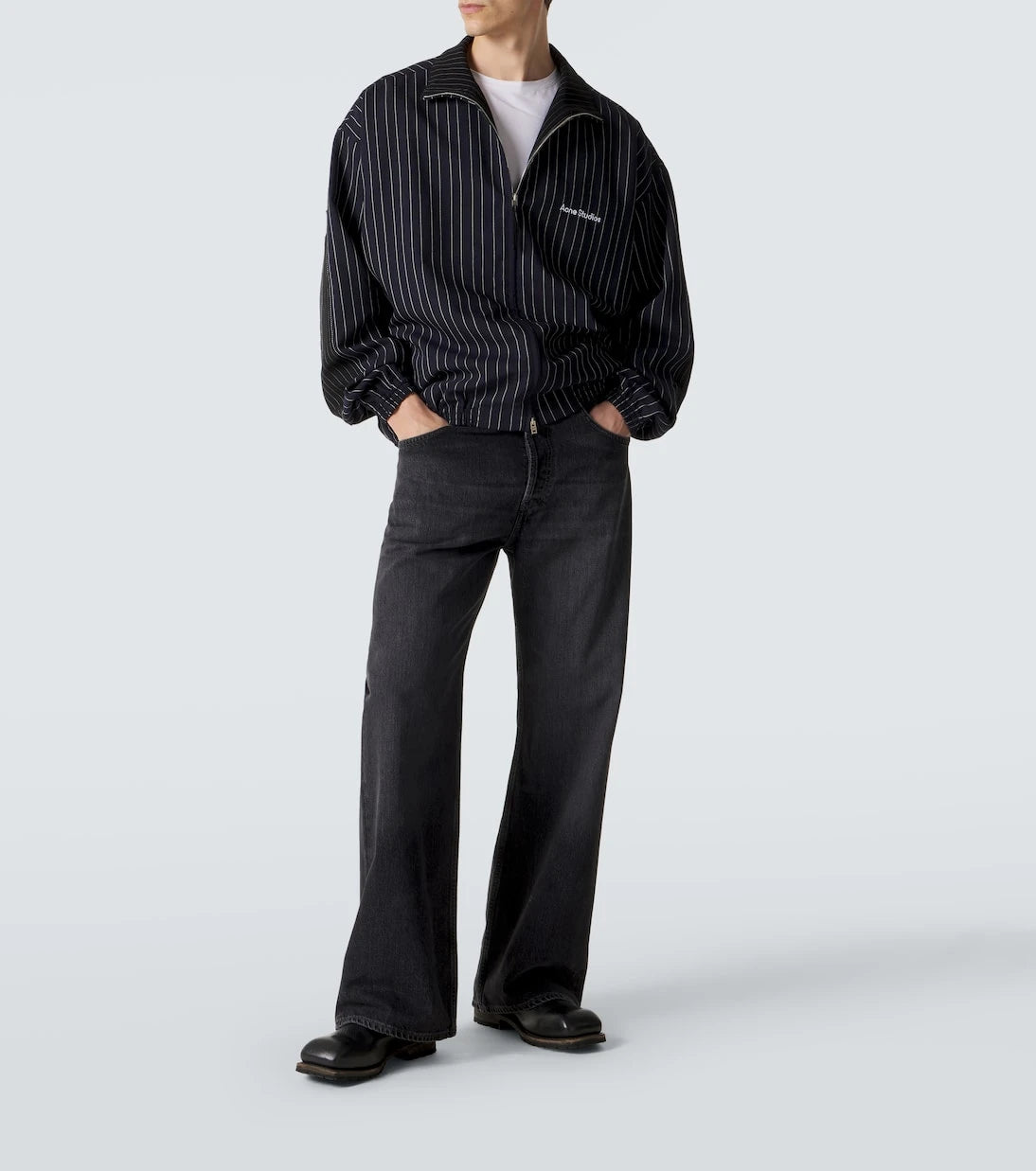 Acne Studios - Pinstripe wool and cotton-blend jacket