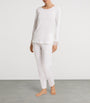 Hanro Ivory Cotton Lace-Trim Pyjama Set