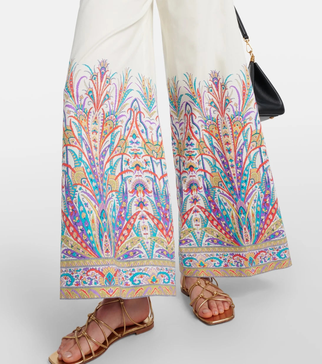 Etro - Printed cotton-blend wide-leg pants