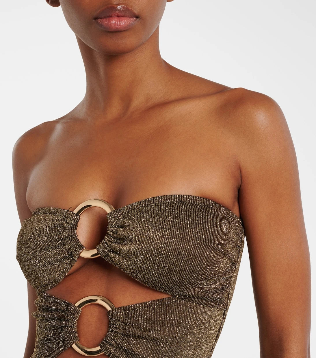 Alexandra Miro - Anya cutout lamé swimsuit