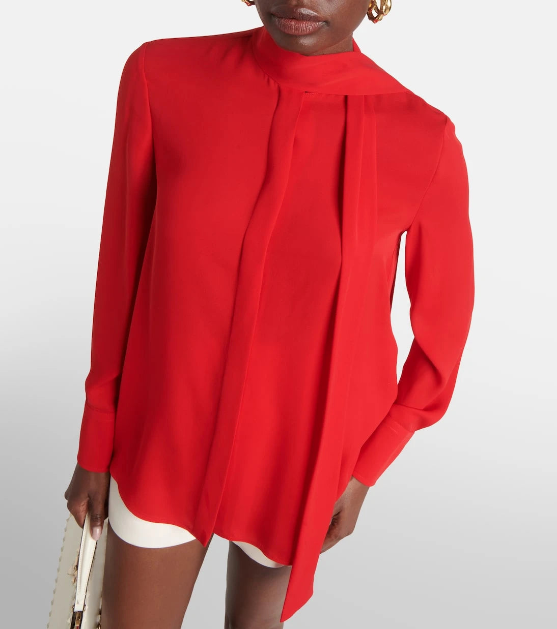 Valentino - Bow-detail silk blouse