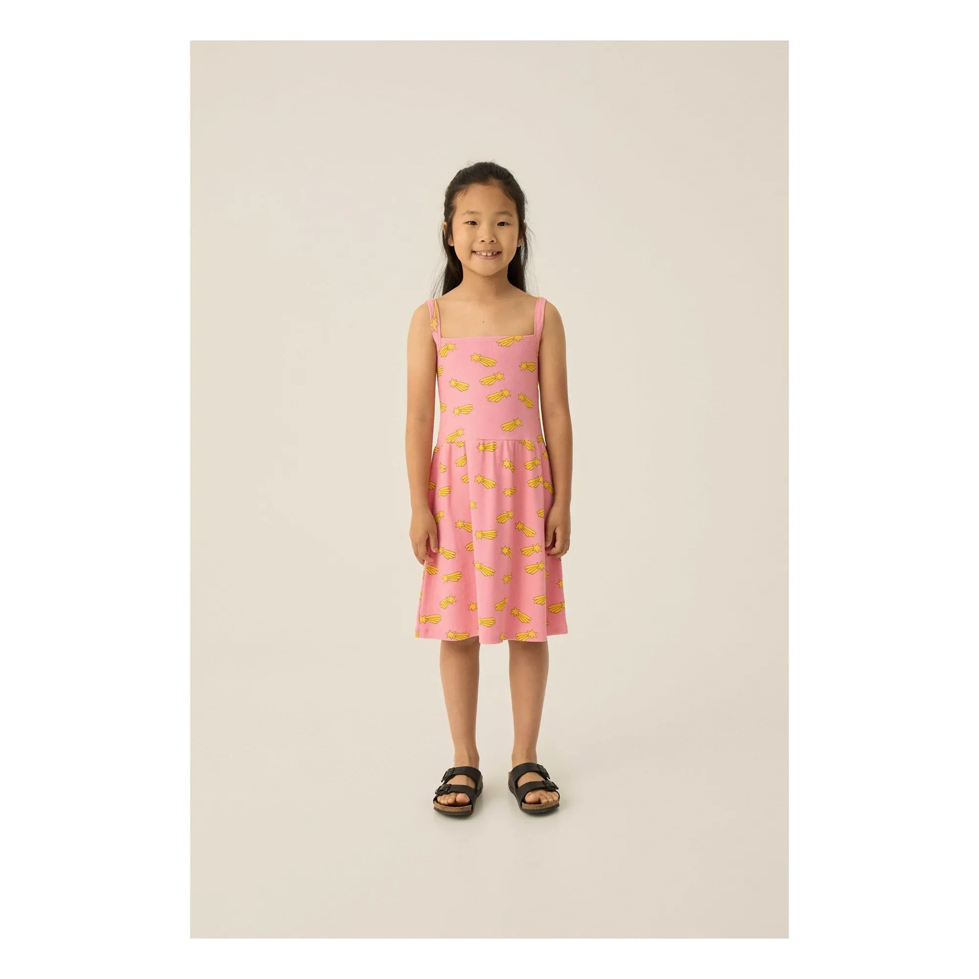 The Campamento - Shooting Stars Organic Cotton Dress | Candy pink