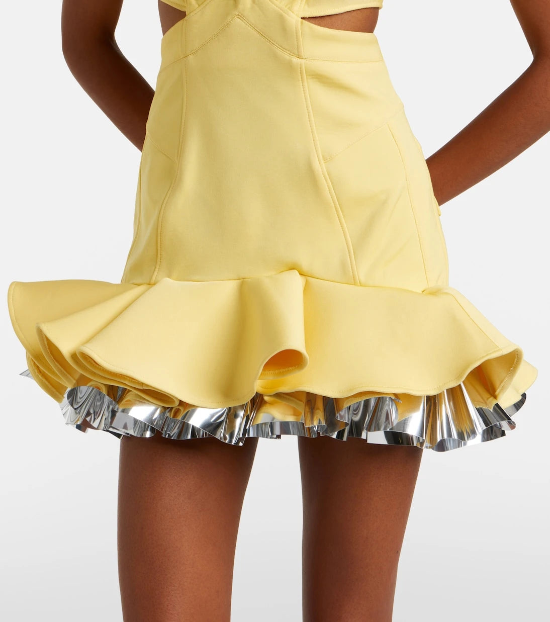 Rabanne - Cutout layered ruffled minidress