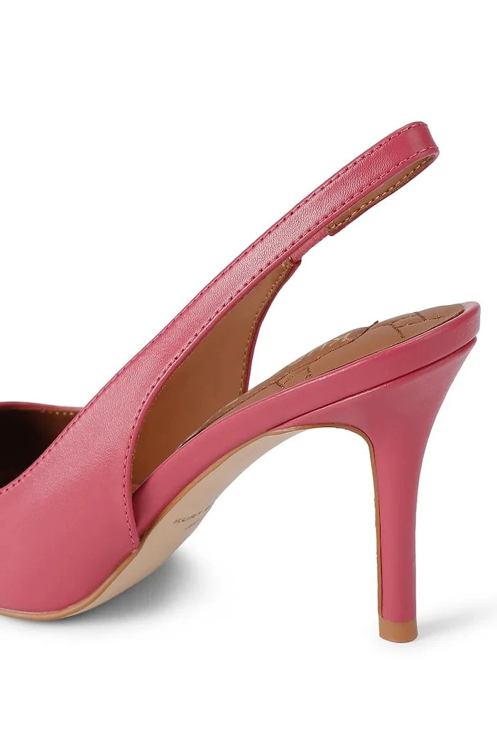 Kurt Geiger London обувки с ток от кожа Belgravia Sling 85 Pink Comb Leather