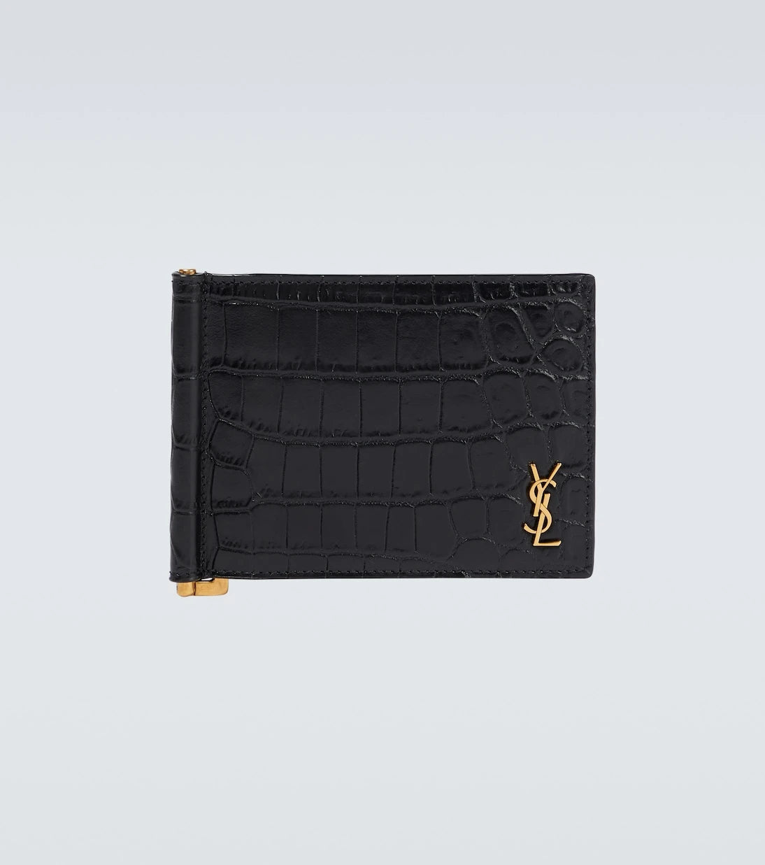 Saint Laurent - Cassandre croc-effect leather wallet
