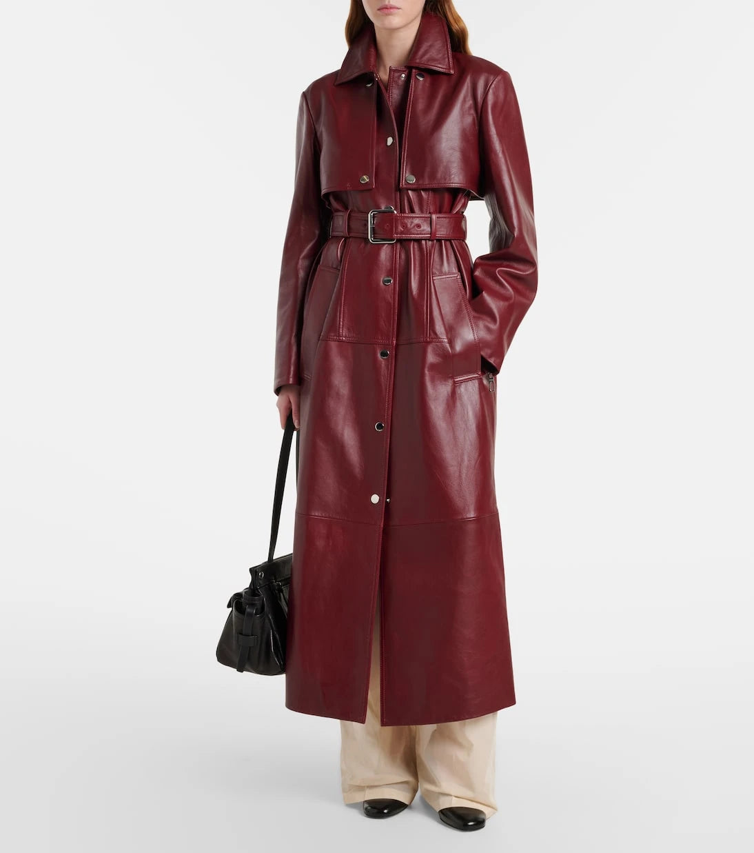Sportmax - Paste leather trench coat
