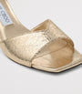 Jimmy Choo Gold Skye 70 Cracked Metallic Mules