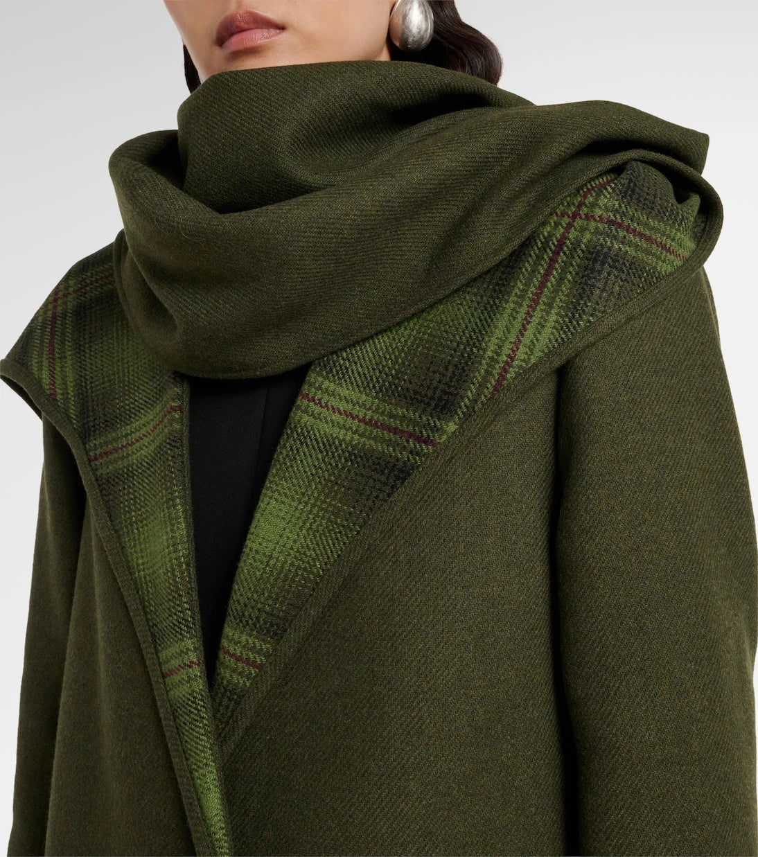 The Attico - Scarf-detail wool-blend coat