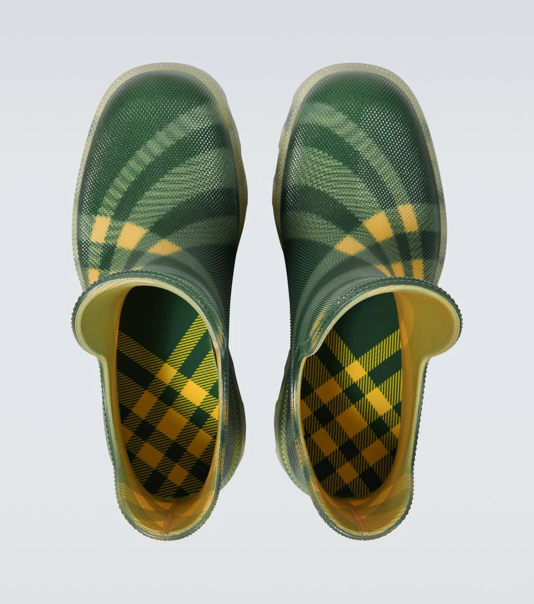 Burberry - أحذية المطر بطبعة مربعات بربري
