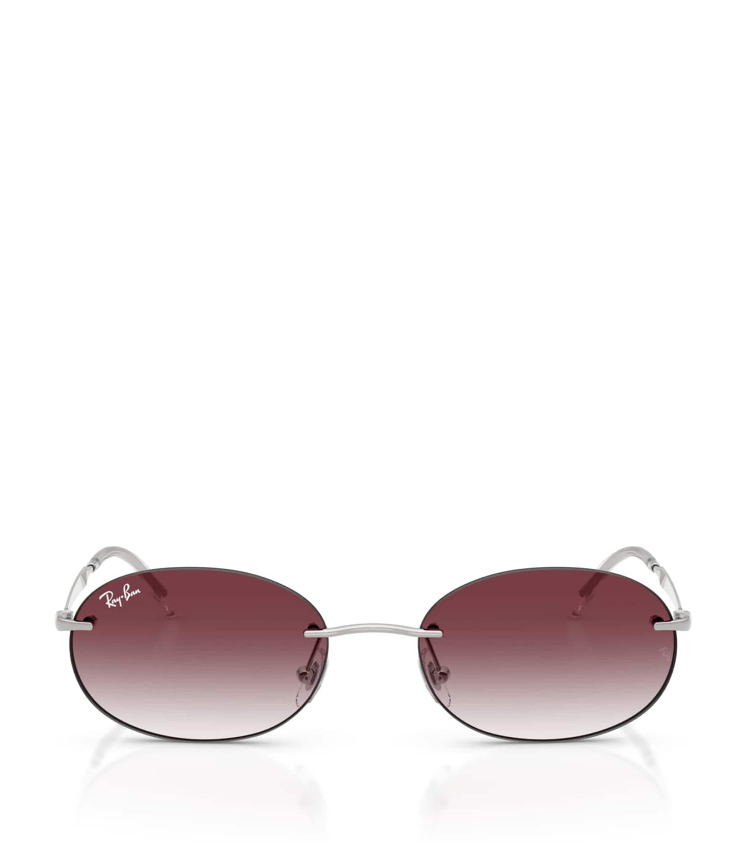 Silver RB3767 Metal Oval Sunglasses