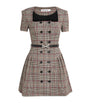 Self-Portrait Brown Houndstooth Mini Dress