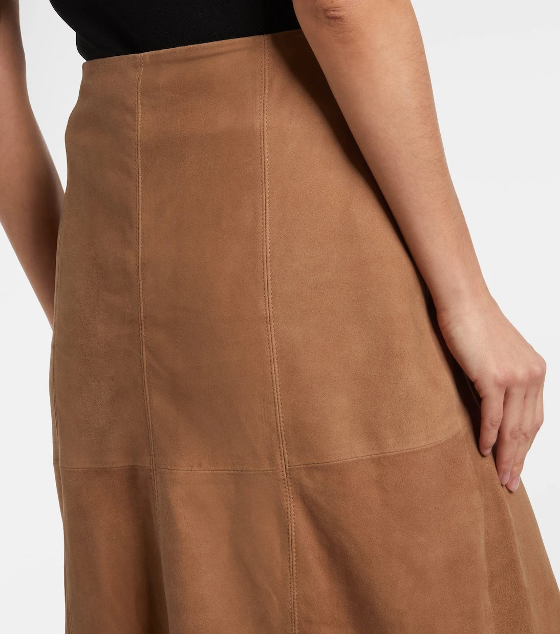 Rixo - Edwina high-waist suede maxi skirt