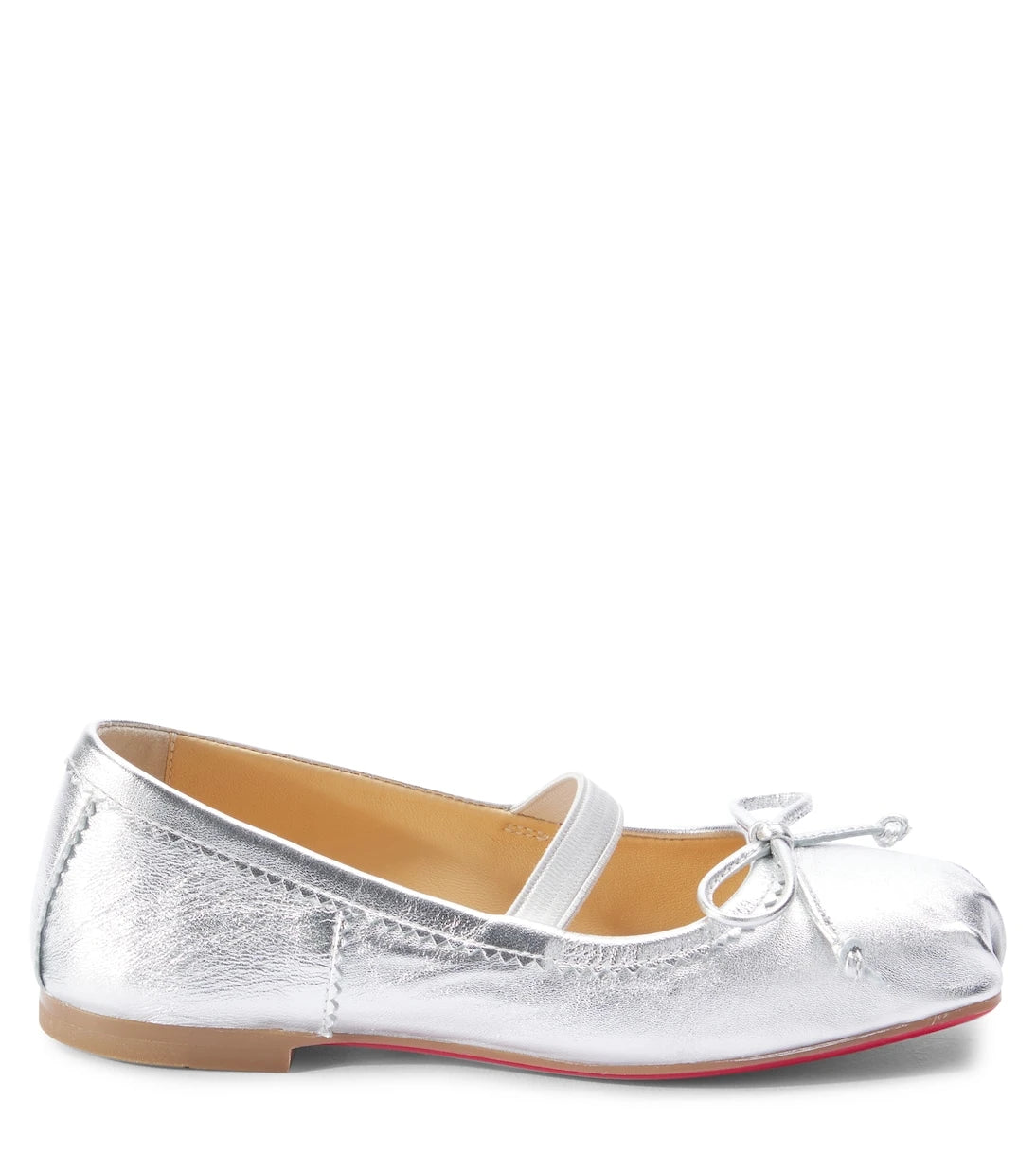Christian Louboutin Kids - Baballet metallic leather ballet flats
