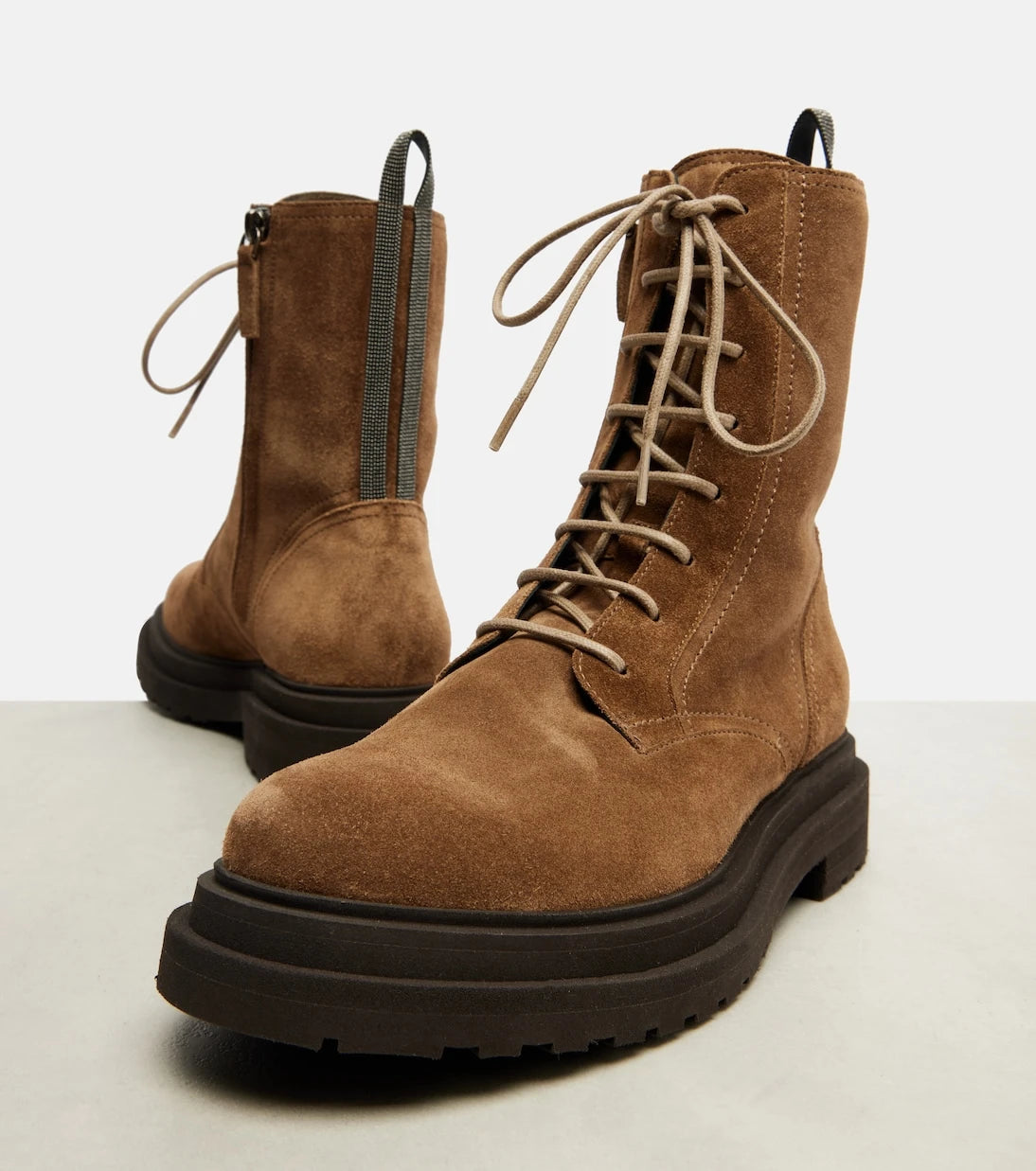 Brunello Cucinelli - Suede combat boots