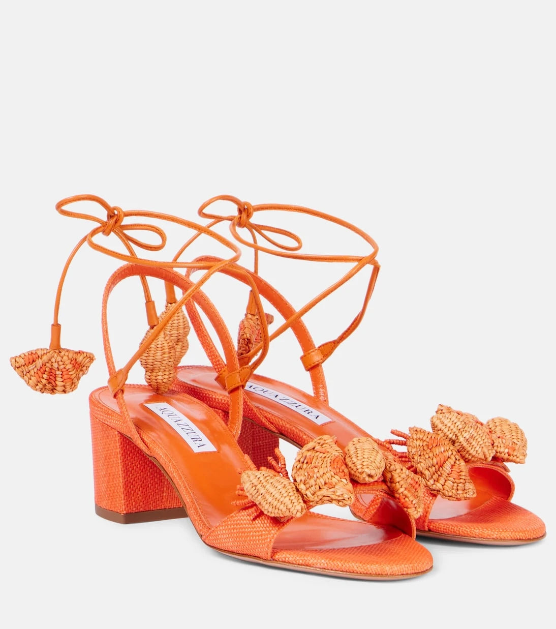 Aquazzura - Marea 50 appliqué leather-trimmed sandals