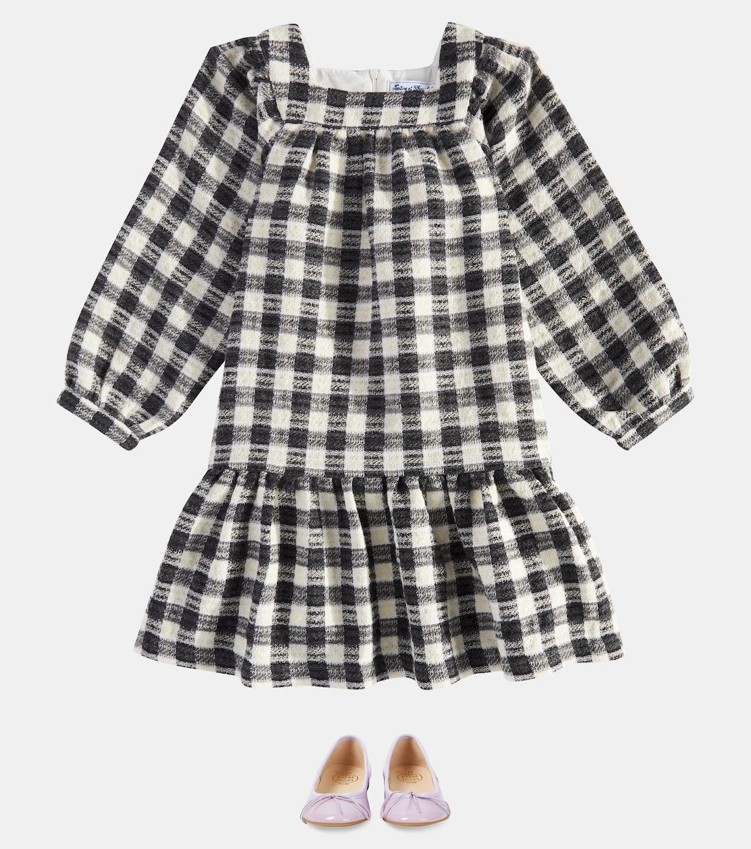 Tartine et Chocolat - Checked wool and cotton-blend dress