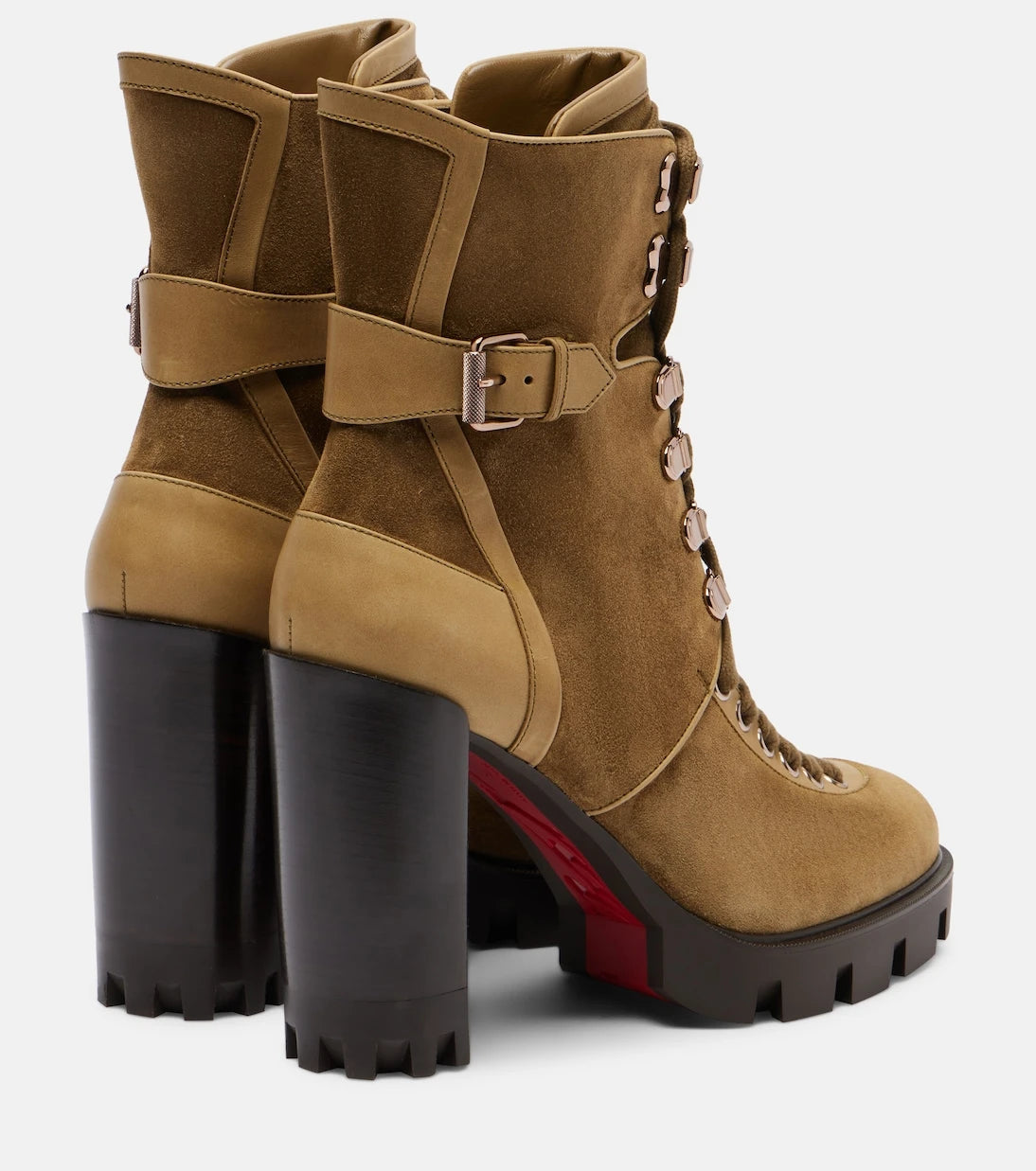 Christian Louboutin - حذاء ماكاديميا 100 الجديد من جلد الغزال يصل للكاحل