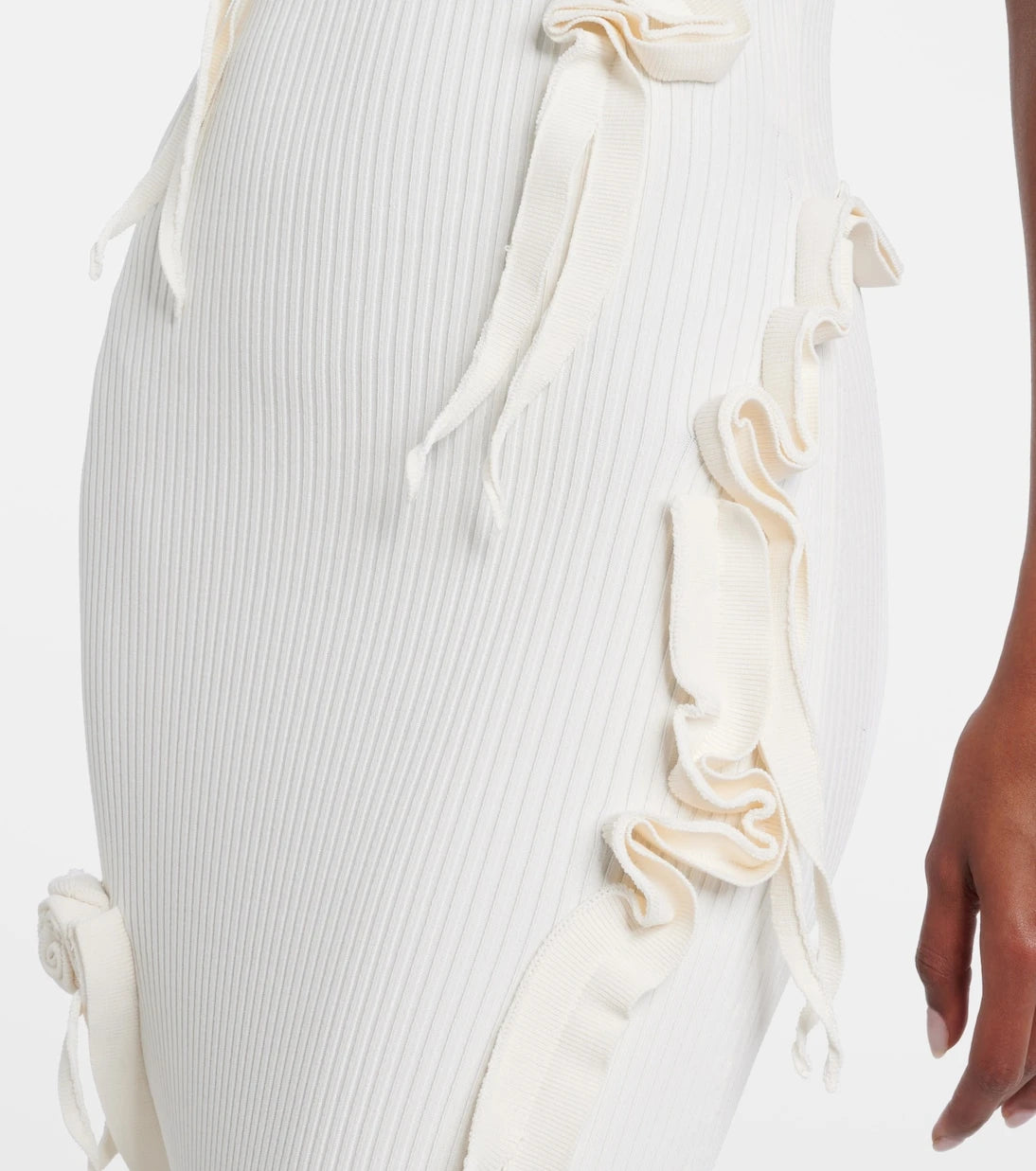 Coperni - Floral-appliqué ribbed-knit maxi dress