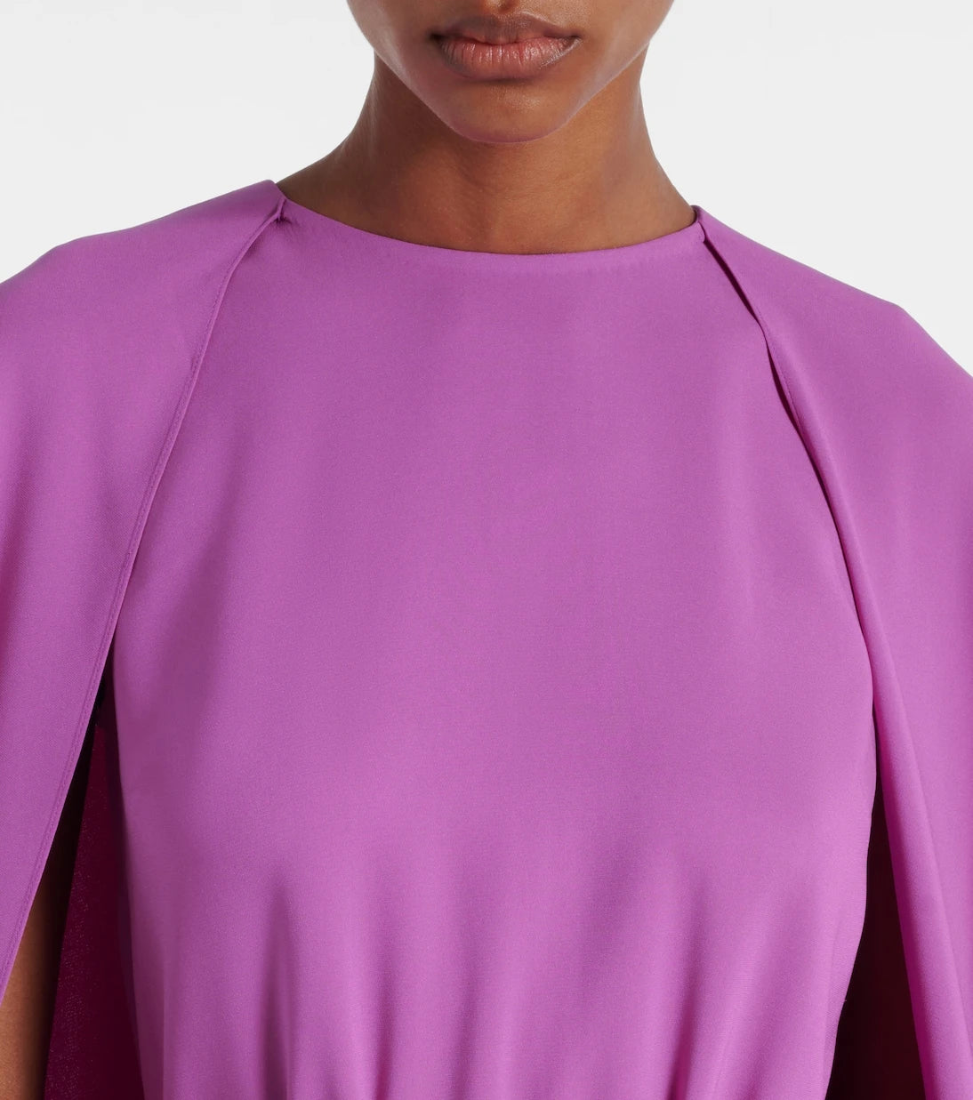 Oscar de la Renta - Caped silk-blend gown