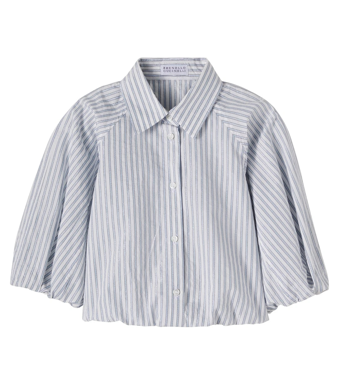 Brunello Cucinelli Kids - Striped cotton-blend shirt