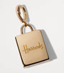 Annoushka x Harrods Yellow Gold and Malachite My Life in Charms Shopping Bag Locket Charm