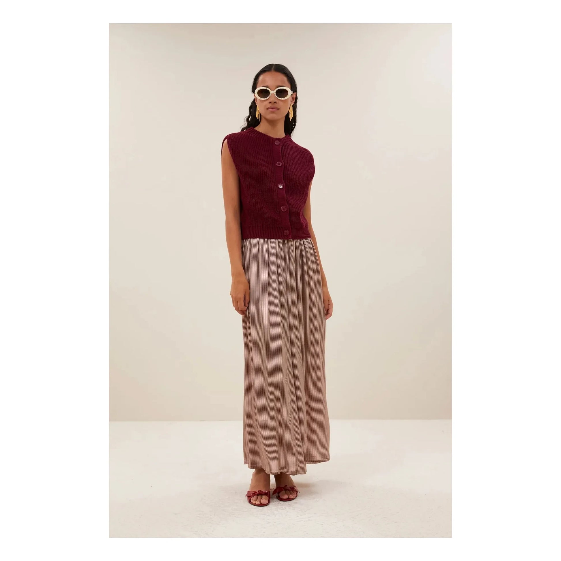 By Bar - Nori Sleeveless Sweater | Burgundy