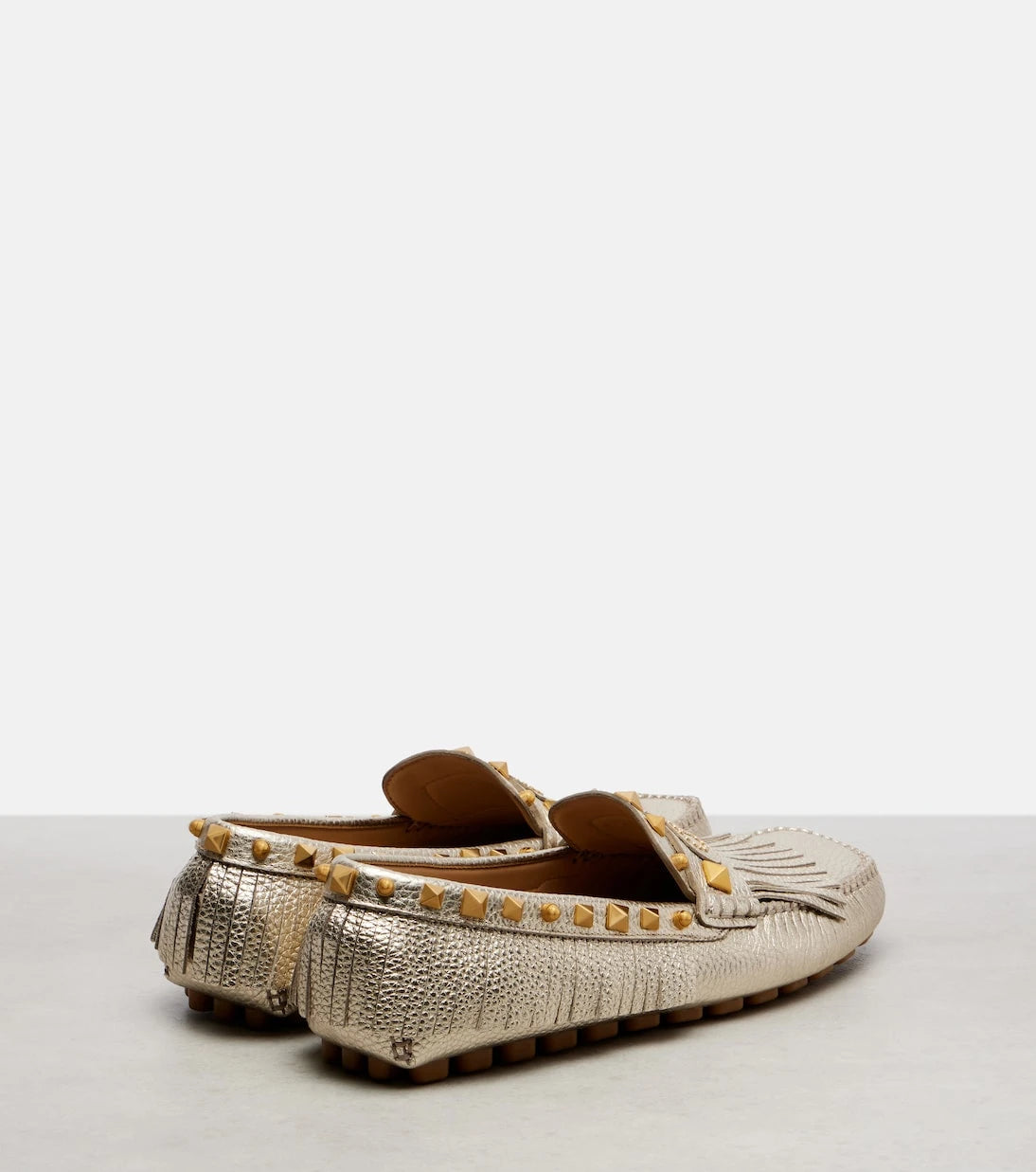Valentino Garavani - Plaster Caster metallic leather loafers