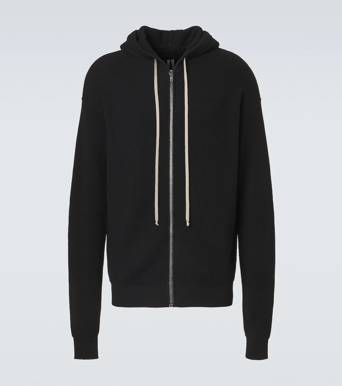Rick Owens - Ribbed-knit virgin wool hoodie