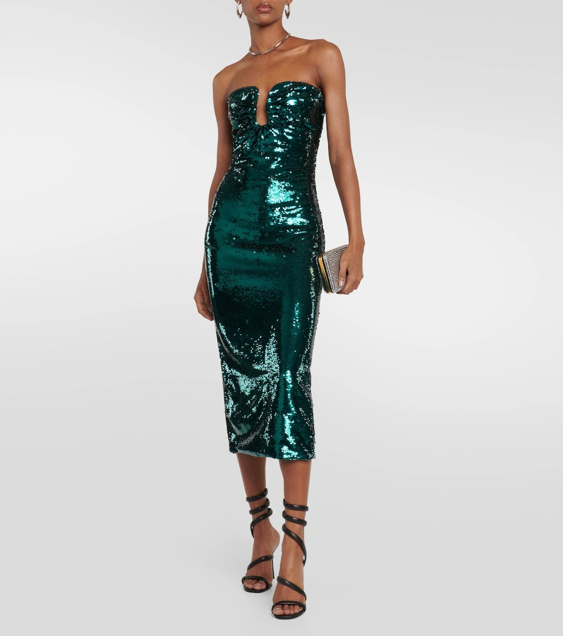 Roland Mouret - Sequined strapless midi dress