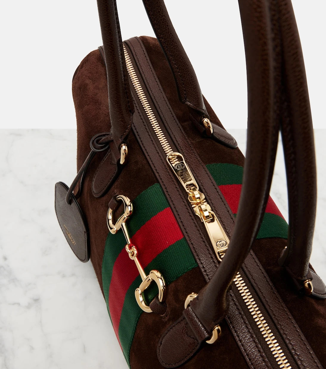 Gucci - Gucci Borsetto Large suede duffel bag