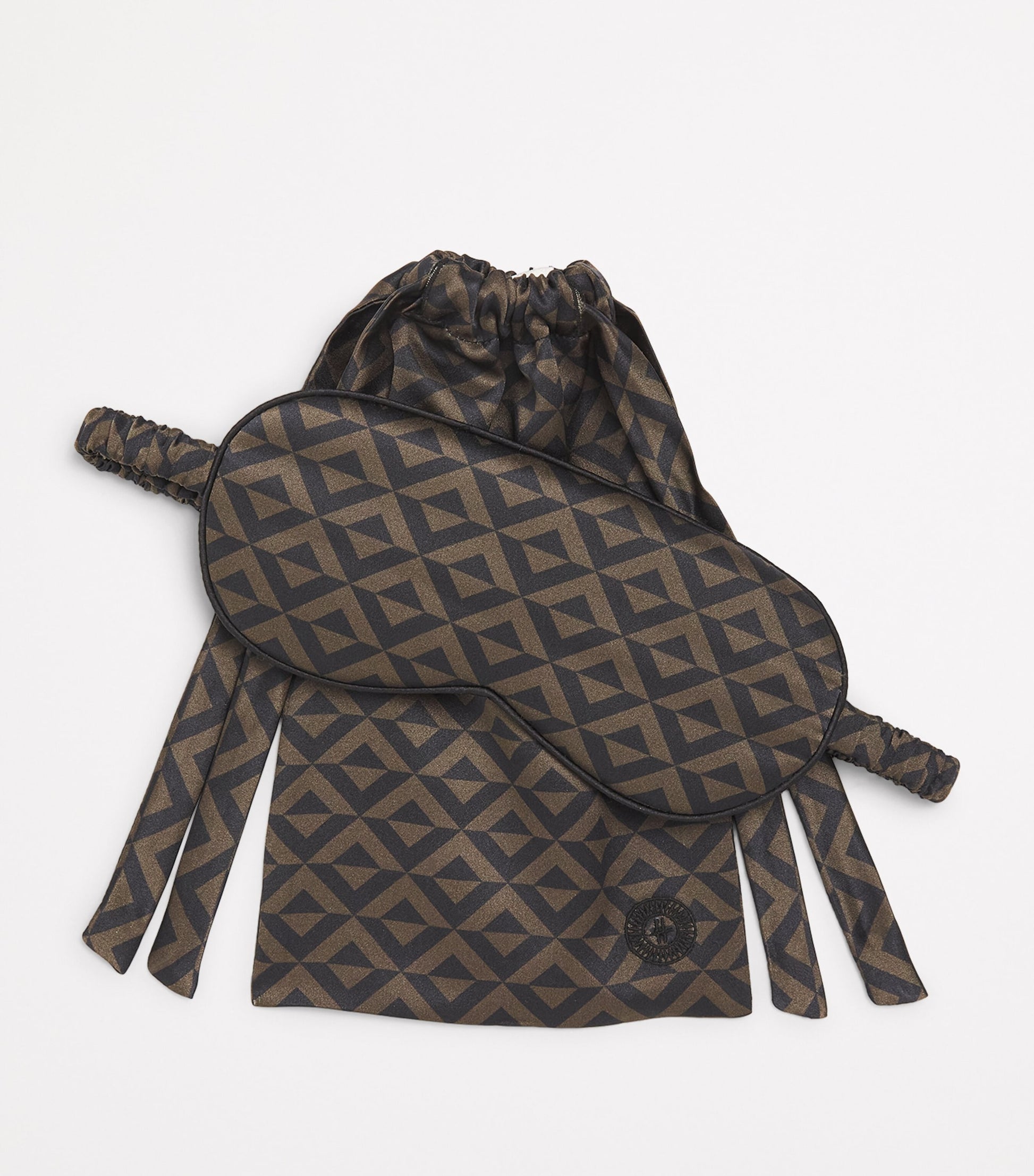 Silk Geometric Print Sleep Mask