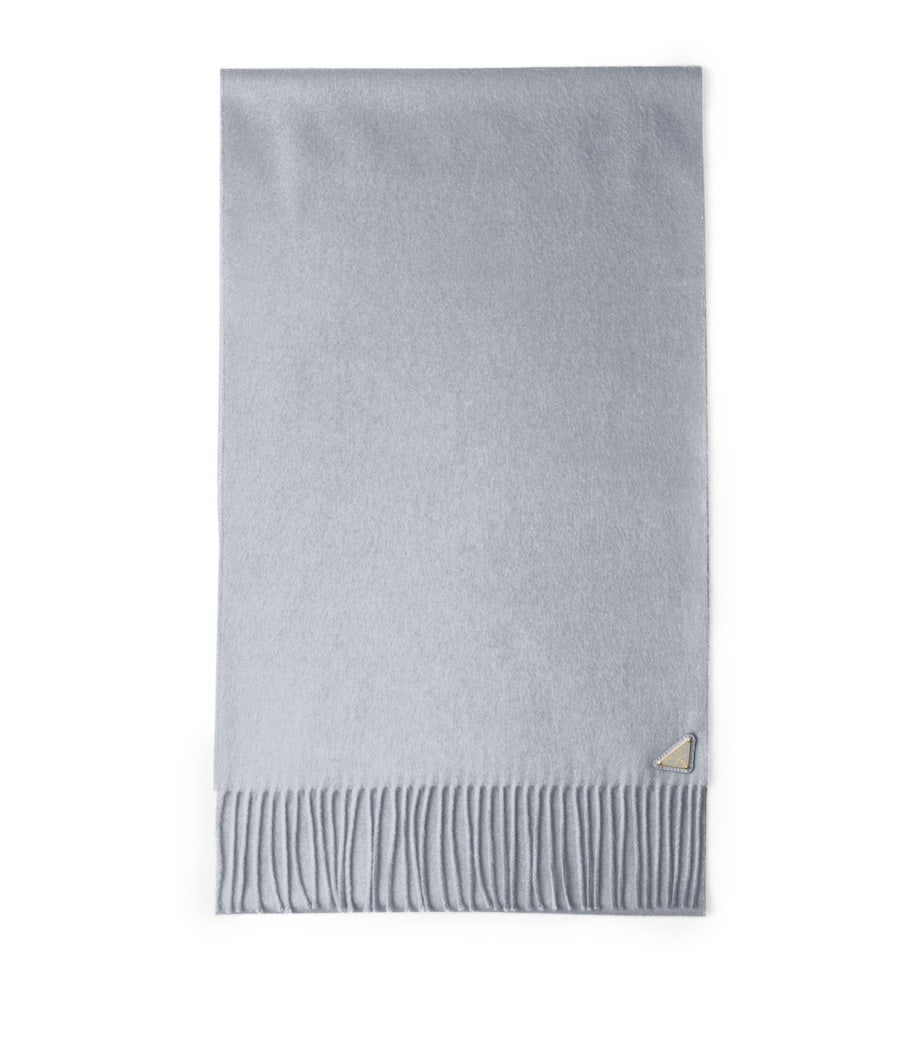 Prada Grey Silk-Cashmere Scarf