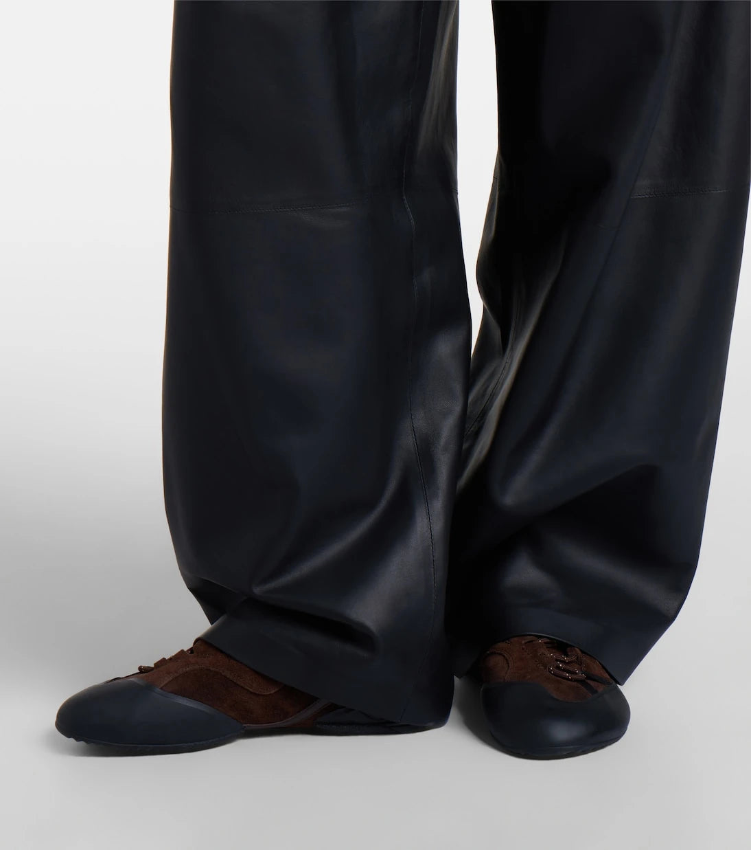 Loewe - Paneled leather wide-leg pants