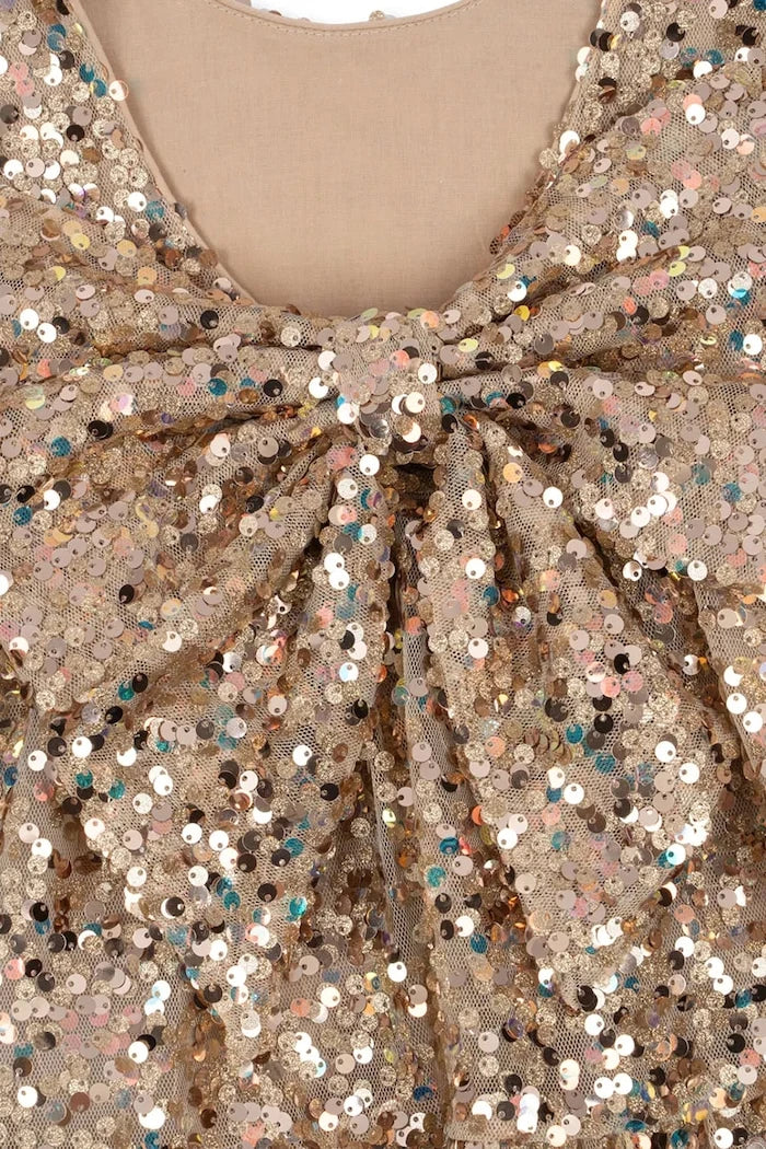 Детска рокля Konges Sløjd LILA SEQUINS BOW DRESS