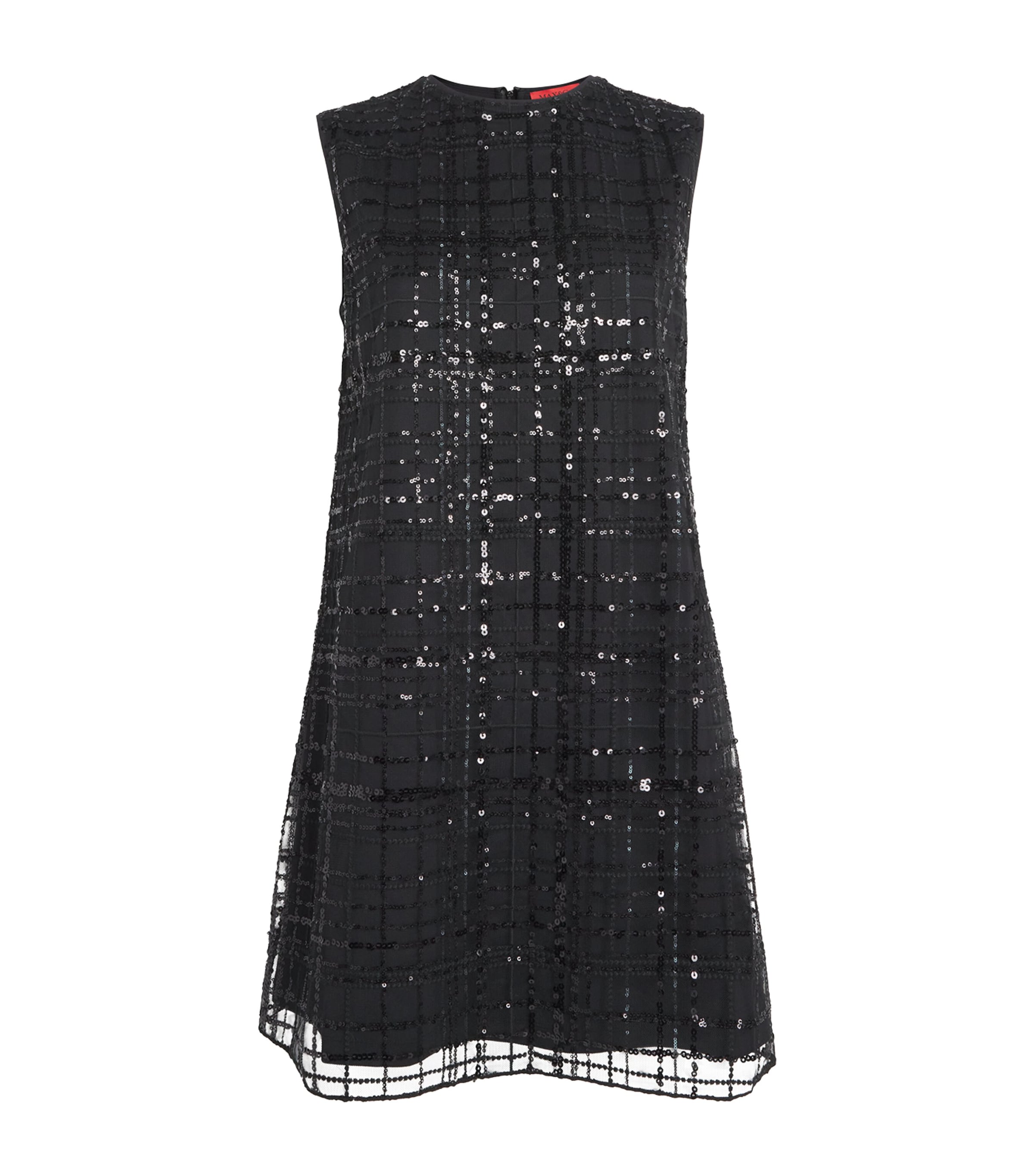 MAX&Co. Black Sequin Check Mini Dress