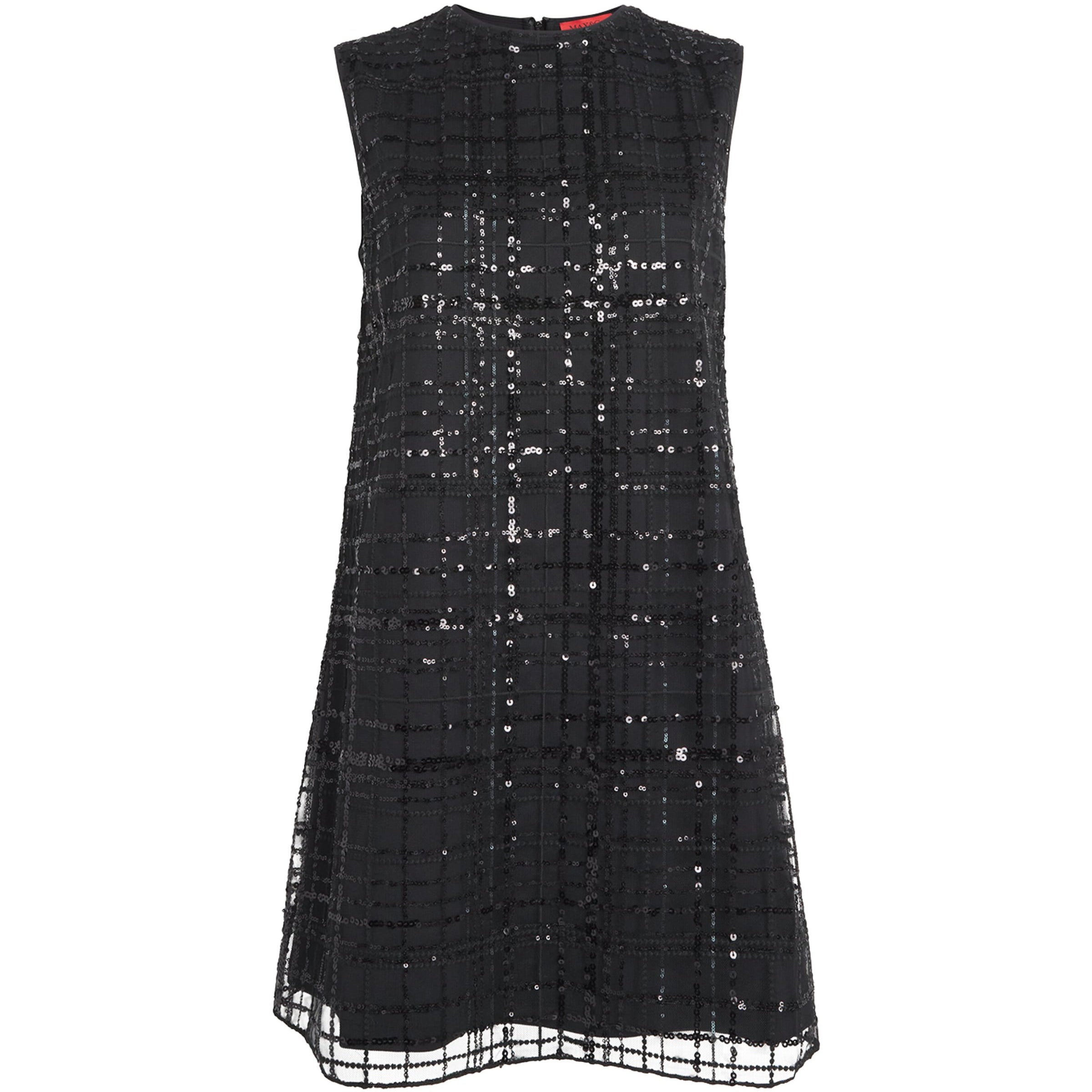 MAX&Co. Black Sequin Check Mini Dress