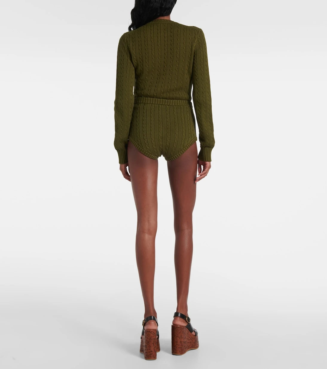 Chloé - Cable-knit cotton-blend shorts