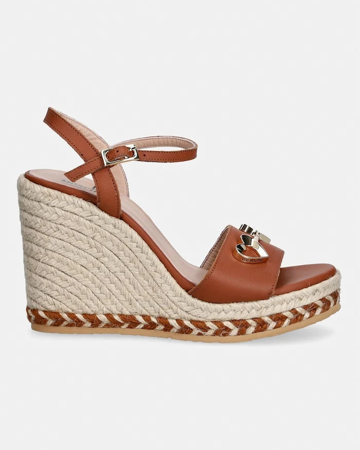 Love Moschino Kadın Deri Skew Platform Espadriller