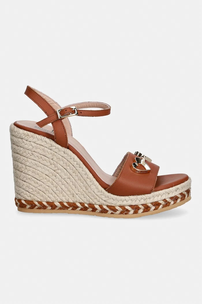 Love Moschino Kadın Deri Skew Platform Espadriller